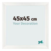 Cadre Photo 45x45cm Blanc Vintage MDF Pisa De Face Mesure | Yourdecoration.fr
