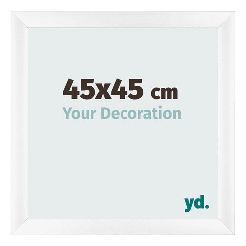 Cadre Photo 45x45cm Blanc Vintage MDF Pisa De Face Mesure | Yourdecoration.fr