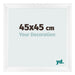 Cadre Photo 45x45cm Blanc Vintage MDF Pisa De Face Mesure | Yourdecoration.fr