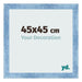 Cadre Photo 45x45cm Bleu Brillant Patine MDF Pisa De Face Mesure | Yourdecoration.fr
