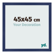 Cadre Photo 45x45cm Bleu Foncé Patiné MDF Bologna De Face Mesure | Yourdecoration.fr