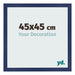 Cadre Photo 45x45cm Bleu Foncé Patiné MDF Bologna De Face Mesure | Yourdecoration.fr