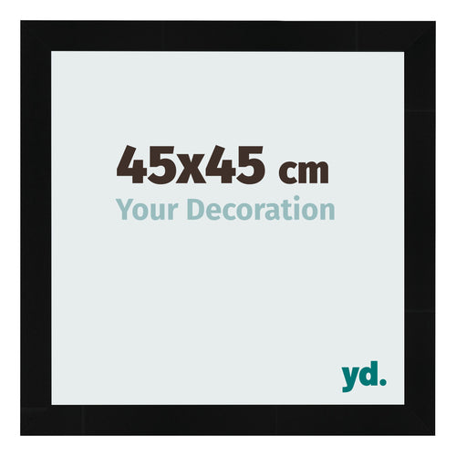 Cadre Photo 45x45cm Noir Argent Poli MDF Pisa De Face Mesure | Yourdecoration.fr
