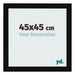 Cadre Photo 45x45cm Noir Argent Poli MDF Pisa De Face Mesure | Yourdecoration.fr
