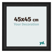 Cadre Photo 45x45cm Noir Grain de Bois MDF Lazio De Face Mesure | Yourdecoration.fr