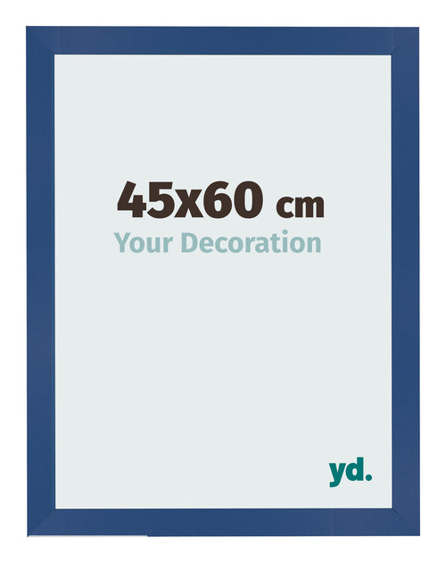Cadre Photo 45x60 cm Bleu Fonce MDF Bologna De Face Mesure | Yourdecoration.fr
