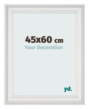 Cadre Photo 45x60cm Blanc Patine MDF Lazio De Face Mesure | Yourdecoration.fr