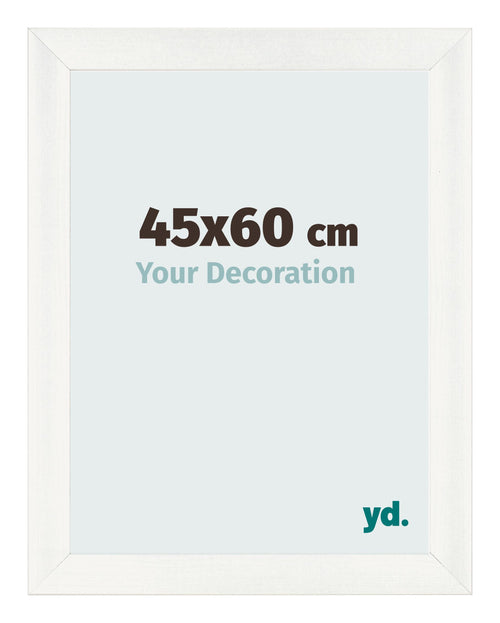 Cadre Photo 45x60cm Blanc Vintage MDF Pisa De Face Mesure | Yourdecoration.fr