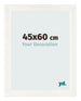 Cadre Photo 45x60cm Blanc Vintage MDF Pisa De Face Mesure | Yourdecoration.fr