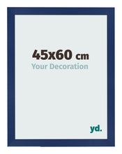 Cadre Photo 45x60cm Bleu Foncé Patiné MDF Bologna De Face Mesure | Yourdecoration.fr