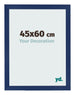 Cadre Photo 45x60cm Bleu Foncé Patiné MDF Bologna De Face Mesure | Yourdecoration.fr