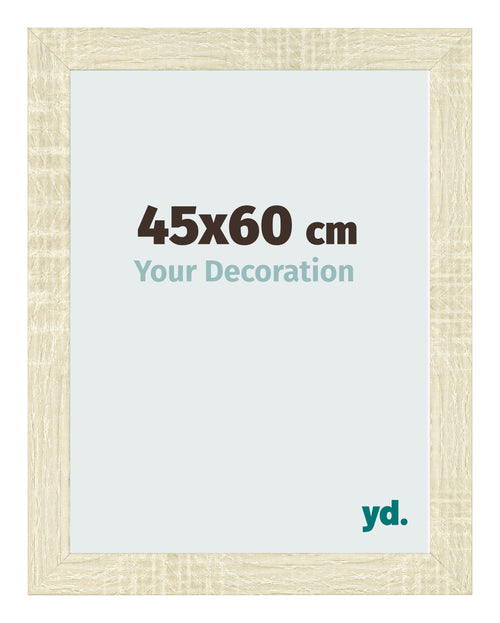 Cadre Photo 45x60cm Chene Sonoma MDF Pisa De Face Mesure | Yourdecoration.fr