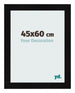 Cadre Photo 45x60cm Noir Argent Poli MDF Pisa De Face Mesure | Yourdecoration.fr