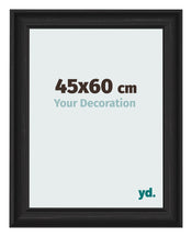 Cadre Photo 45x60cm Noir Grain de Bois MDF Lazio De Face Mesure | Yourdecoration.fr