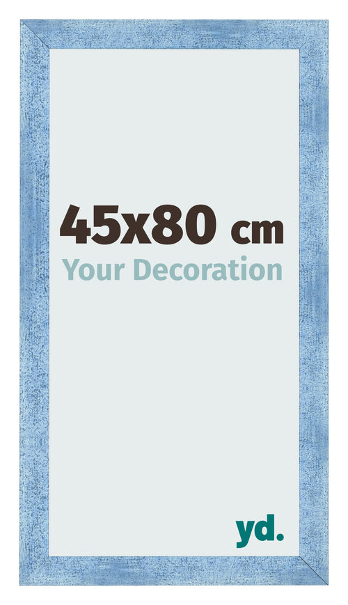 Cadre Photo 45x80cm Bleu Brillant Patine MDF Pisa De Face Mesure | Yourdecoration.fr