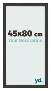 Cadre Photo 45x80cm Noir Grain de Bois MDF Bologna De Face Mesure | Yourdecoration.fr
