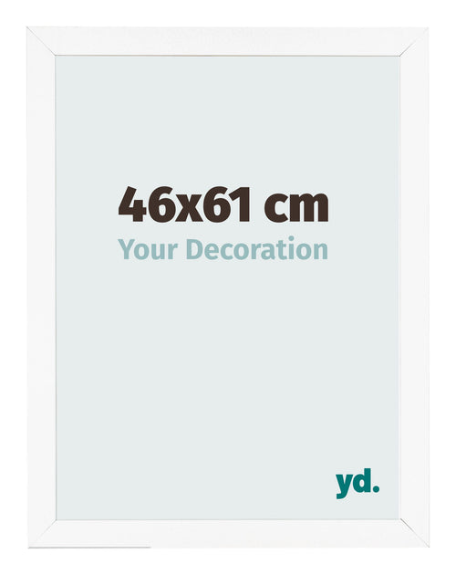 Cadre Photo 46x61 cm Blanc Mat MDF Bologna De Face Mesure | Yourdecoration.fr