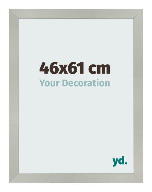 Cadre Photo 46x61cm Argent Mat MDF Bologna De Face Mesure | Yourdecoration.fr