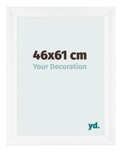 Cadre Photo 46x61cm Blanc Vintage MDF Pisa De Face Mesure | Yourdecoration.fr
