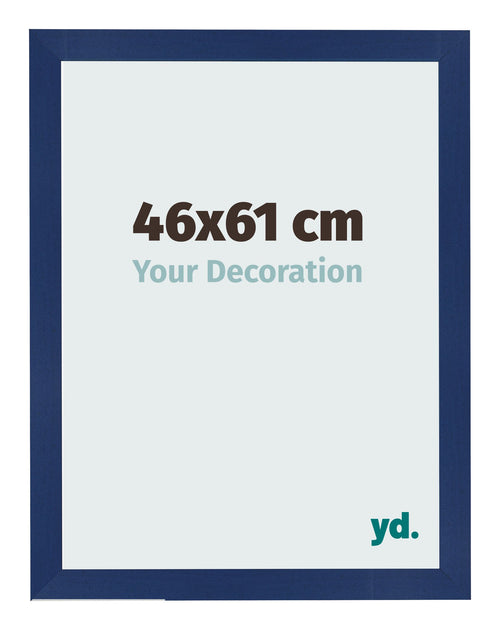 Cadre Photo 46x61cm Bleu Foncé Patiné MDF Bologna De Face Mesure | Yourdecoration.fr
