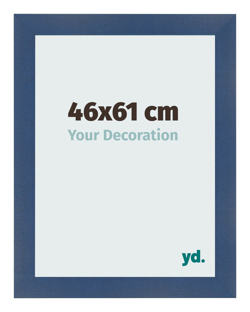 Cadre Photo 46x61cm Bleu Fonce Patine MDF Pisa De Face Mesure | Yourdecoration.fr