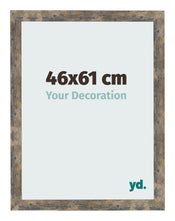 Cadre Photo 46x61cm Bleu Or Mélangé MDF Bologna De Face Mesure | Yourdecoration.fr