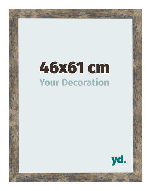 Cadre Photo 46x61cm Bleu Or Mélangé MDF Bologna De Face Mesure | Yourdecoration.fr