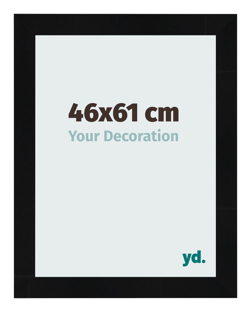 Cadre Photo 46x61cm Noir Argent Poli MDF Pisa De Face Mesure | Yourdecoration.fr