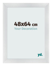 Cadre Photo 48x64cm Argent Noir Patine MDF Pisa De Face Mesure | Yourdecoration.fr