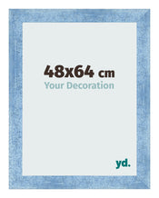Cadre Photo 48x64cm Bleu Brillant Patine MDF Pisa De Face Mesure | Yourdecoration.fr