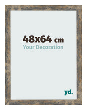 Cadre Photo 48x64cm Bleu Or Mélangé MDF Bologna De Face Mesure | Yourdecoration.fr