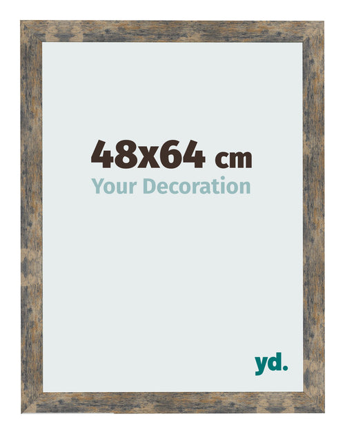 Cadre Photo 48x64cm Bleu Or Mélangé MDF Bologna De Face Mesure | Yourdecoration.fr