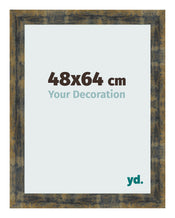 Cadre Photo 48x64cm Bleu Or Melange MDF Pisa De Face Mesure | Yourdecoration.fr