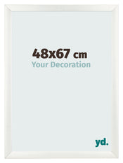 Cadre Photo 48x67cm Blanc Vintage MDF Pisa De Face Mesure | Yourdecoration.fr
