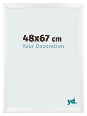 Cadre Photo 48x67cm Blanc Vintage MDF Pisa De Face Mesure | Yourdecoration.fr