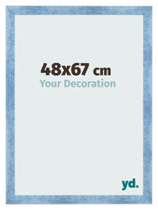 Cadre Photo 48x67cm Bleu Brillant Patine MDF Pisa De Face Mesure | Yourdecoration.fr