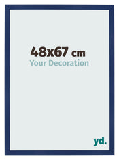 Cadre Photo 48x67cm Bleu Foncé Patiné MDF Bologna De Face Mesure | Yourdecoration.fr