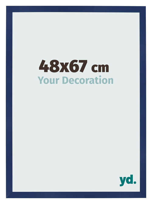 Cadre Photo 48x67cm Bleu Foncé Patiné MDF Bologna De Face Mesure | Yourdecoration.fr