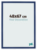 Cadre Photo 48x67cm Bleu Foncé Patiné MDF Bologna De Face Mesure | Yourdecoration.fr