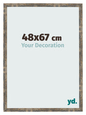 Cadre Photo 48x67cm Bleu Or Mélangé MDF Bologna De Face Mesure | Yourdecoration.fr