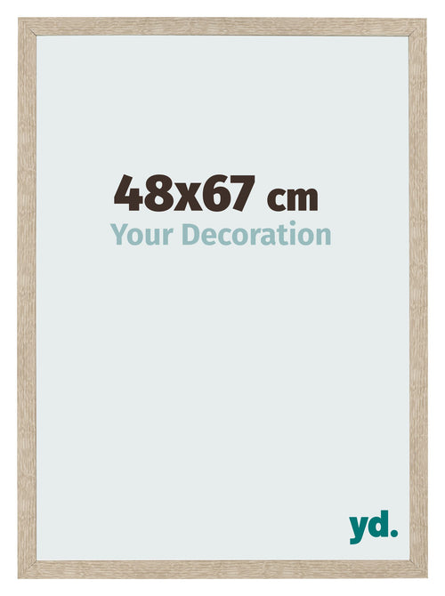 Cadre Photo 48x67cm Chêne Sonoma MDF Bologna De Face Mesure | Yourdecoration.fr