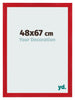 Cadre Photo 48x67cm Rouge MDF Pisa De Face Mesure | Yourdecoration.fr