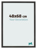 Cadre Photo 48x68 cm Noir Mat MDF Bologna De Face Mesure | Yourdecoration.fr
