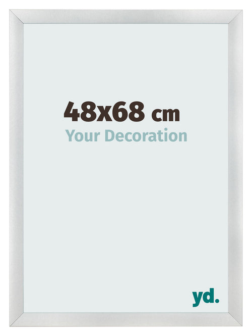 Cadre Photo 48x68cm Argent Noir Patine MDF Pisa De Face Mesure | Yourdecoration.fr