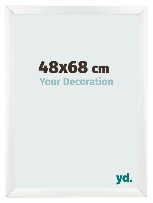 Cadre Photo 48x68cm Blanc Vintage MDF Pisa De Face Mesure | Yourdecoration.fr