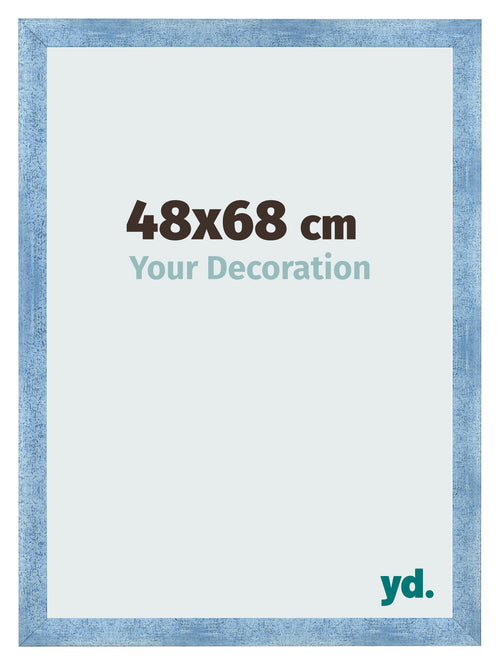 Cadre Photo 48x68cm Bleu Brillant Patine MDF Pisa De Face Mesure | Yourdecoration.fr