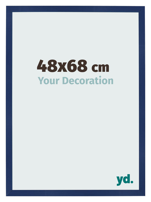 Cadre Photo 48x68cm Bleu Foncé Patiné MDF Bologna De Face Mesure | Yourdecoration.fr