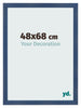 Cadre Photo 48x68cm Bleu Fonce Patine MDF Pisa De Face Mesure | Yourdecoration.fr