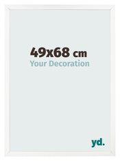 Cadre Photo 49x68 cm Blanc Brillant MDF Bologna De Face Mesure | Yourdecoration.fr