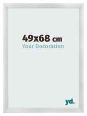 Cadre Photo 49x68cm Argent Noir Patine MDF Pisa De Face Mesure | Yourdecoration.fr